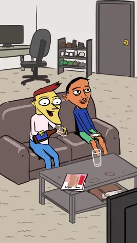 Two best friends get together to have a beer