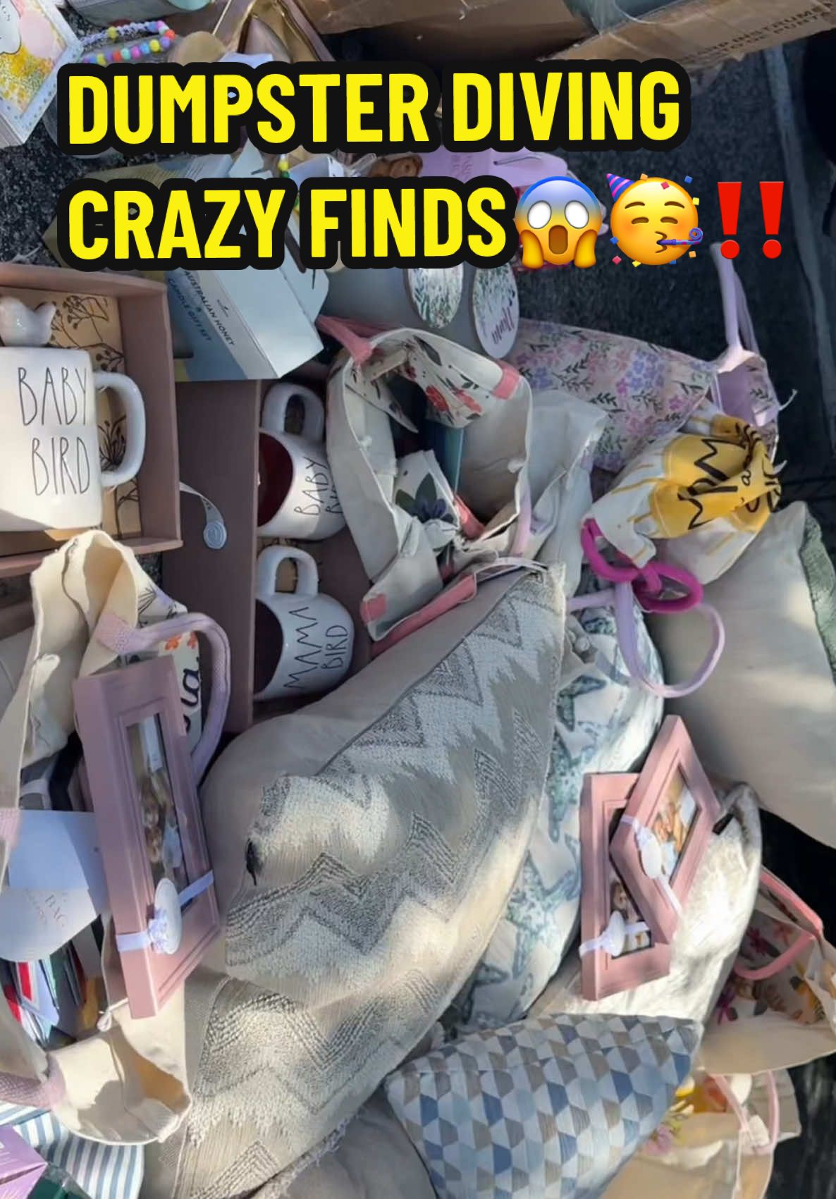 Today i went Dumpster Diving and HIT THE JACKPOT😱🥳🙏🏻 i found so much mothers day cards, cups, tote bags and gift sets🥹 and the best part is that i met another Dumpster Diver @Gabi Guedes 💖 she came right on time!!✨ She jumped inside the dumpster and started to help me take everything out, we are so happy we were able to take EVERYTHING out of the dumpster🙏🏻🥳 #dumpsterdiving #dumpsterdive #dumpsterdiver #meldidumpsterdive #usa #homedecor 
