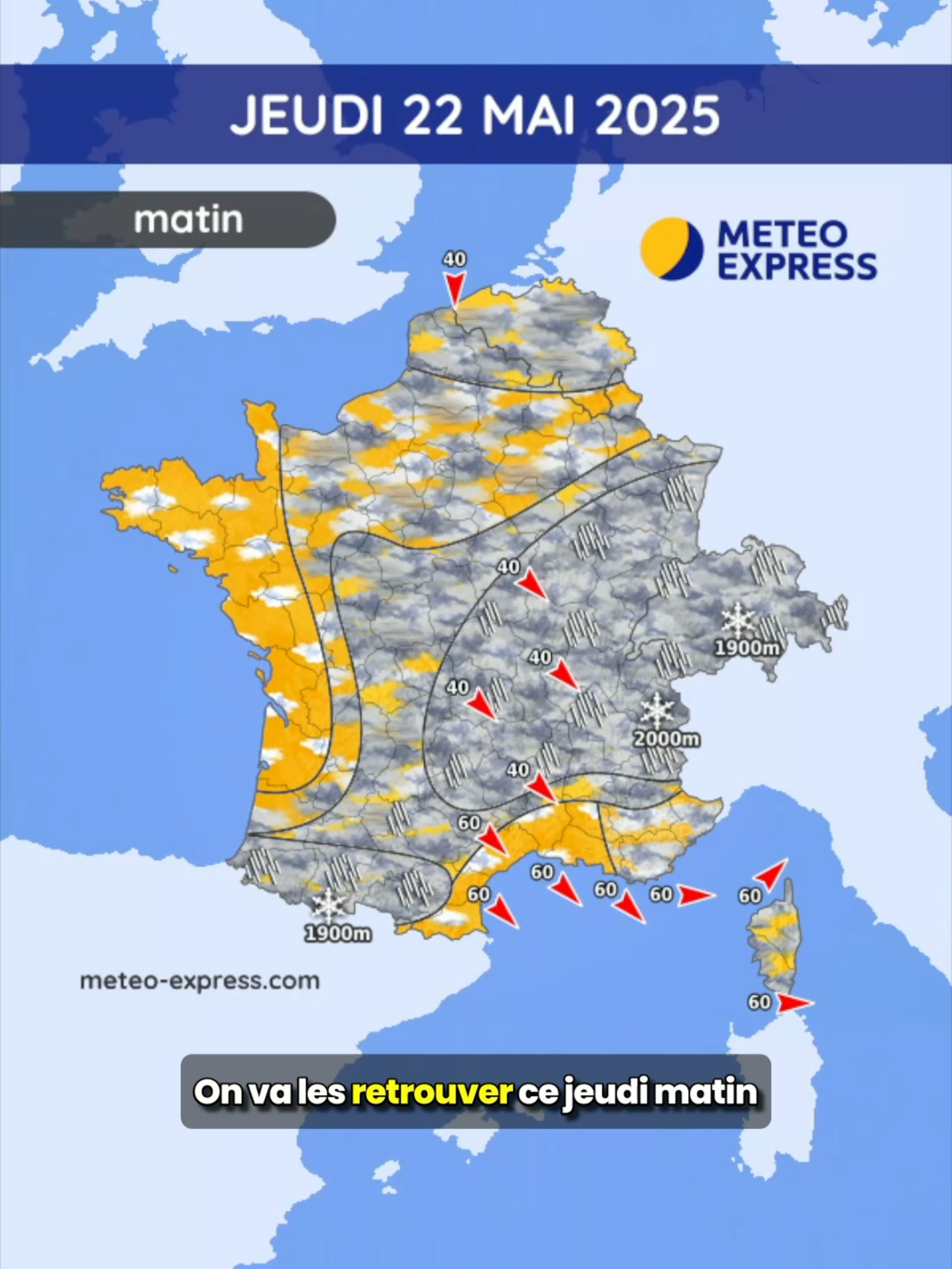 Météo du Jeudi 22 au Samedi 24 Mai 2025 #meteo #pluie #orage #fraicheur #soleil #meteoexpress #meteofrance