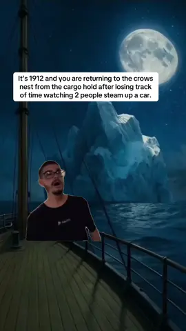 The crew on the Titanic’s iceberg duty did not have binoculars that night because they were locked away and the last crewman who had the key took it with them during shift change. #MemeCut #joshuablock #fyp #titanic #relateablememes #worldoftshirts 