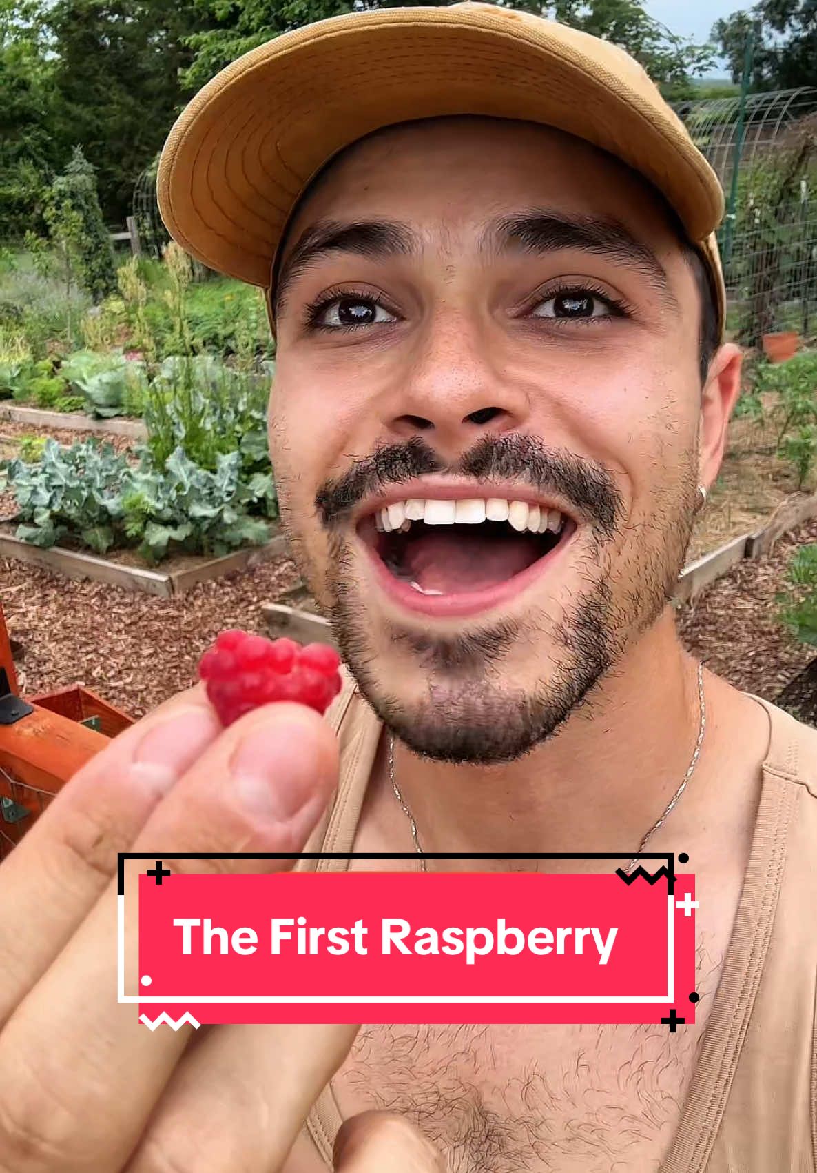 My first raspberry!!! 🤩✨ #garden #farmlife #abundance