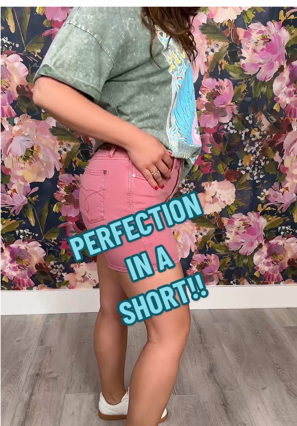 The prettiest shorts of the season are here!! 😍🤌🏼💕🙌🫶🏼 #freckledpoppy #judyblue #rose #highrise #perfectshorts #trendingshortsforsummer