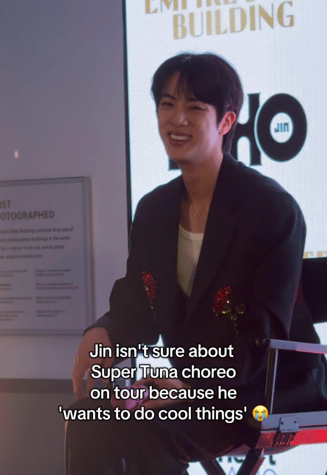 his answer? healthiest relationship of our lives @BTS #kimseokjin #supertuna #runseokjin_eptour 