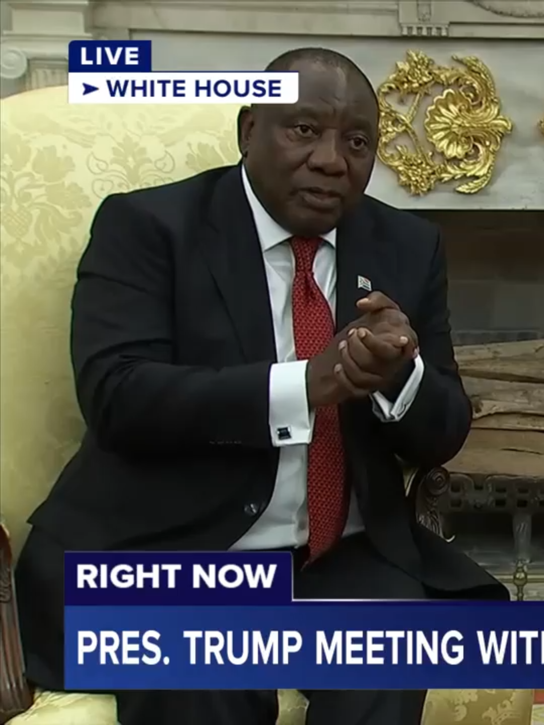 South African President Cyril Ramaphosa told Pres. Trump in the Oval Office that he traveled to the White House to 