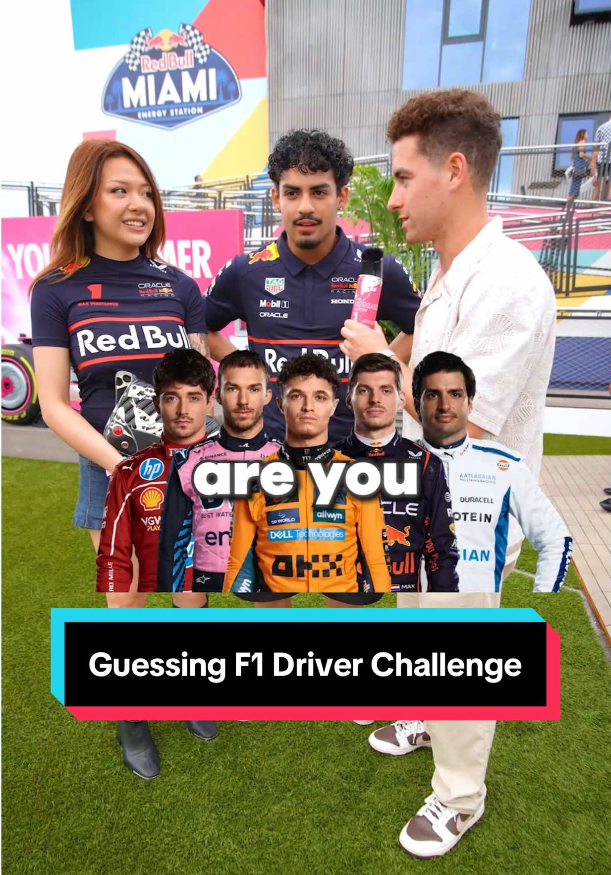 Can you identify these Formula 1 drivers by their eyes? 👀🏎️ @Red Bull USA #GivesYouWiiings @alejandro @maiphammy  #streetinterview #manonthestreet #maxverstappen