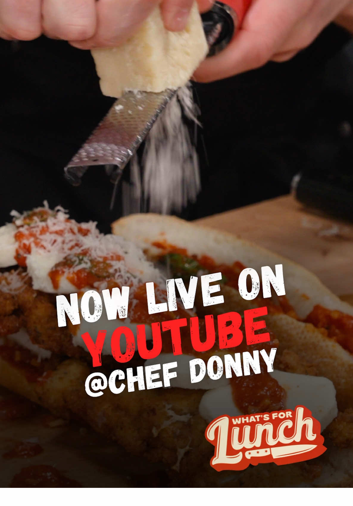 I taught Arian Foster how to make a Chicken Parm Sandwhich, full episode live on YouTube! #chefdonny #whatsforlunch #cookingtok #cookingtips #chickenparm #chickenparmesan 