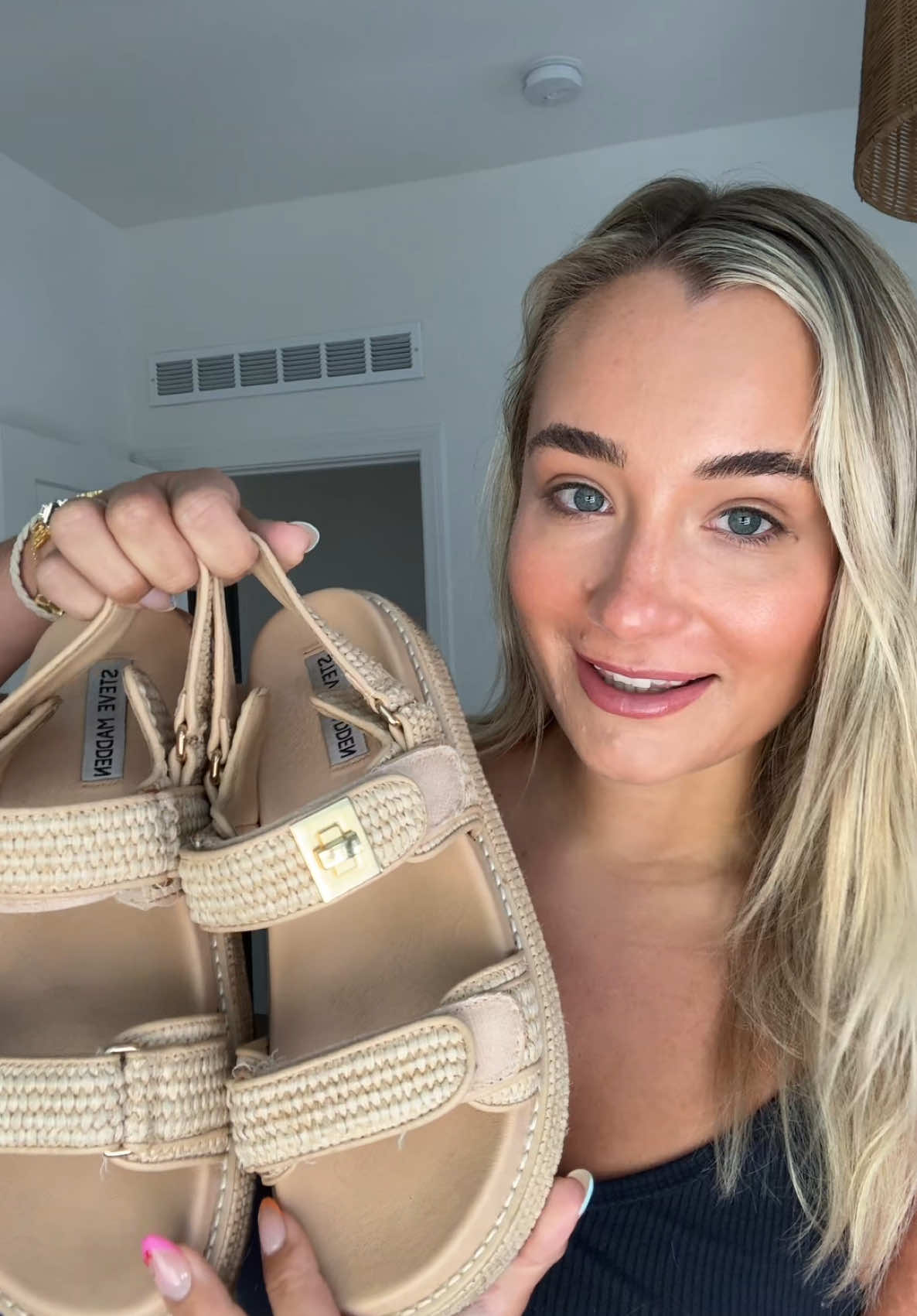 imagine my surprise when I found out these were 30% OFF!!!! grab em while they’re still stocked - linked on my LTK🤍 #stevemadden #nordstromrack #summersandal 