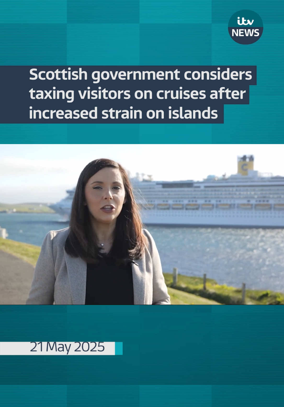 Around one thousand cruise ships docked in ports across Scotland last year, putting strain on infrastructure in some remote areas of the country #itvnews 