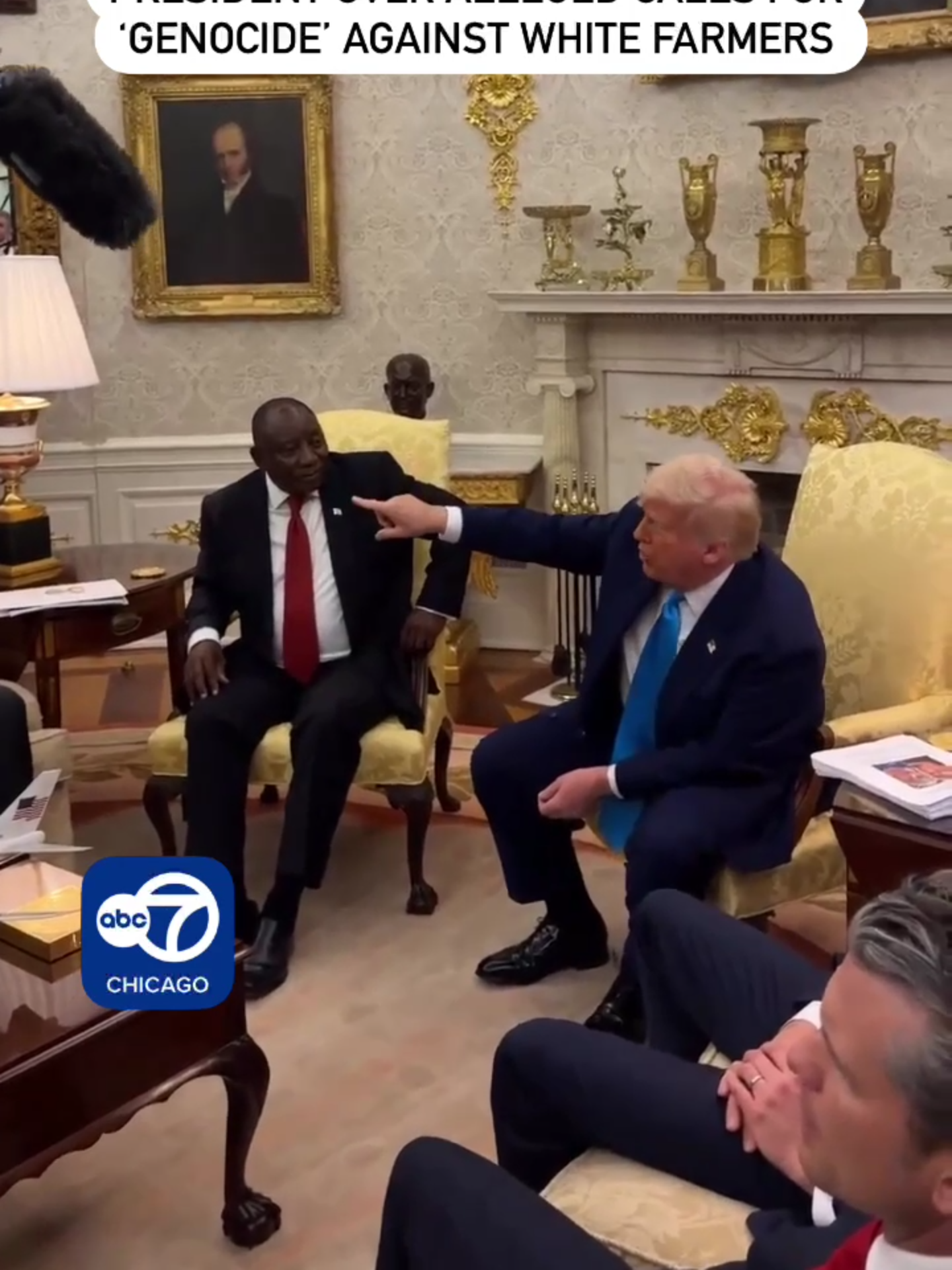 President Donald Trump and South African President Cyril Ramaphosa engaged in a back-and-forth at the White House over Trump's unfounded claims of 