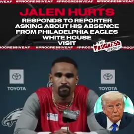 During a recent interview, #PhiladelphiaEagles quarterback #JalenHurts addressed his absence from the team's White House visit celebrating their Super Bowl victory. #TheProgressReport #TPRMediaGroup