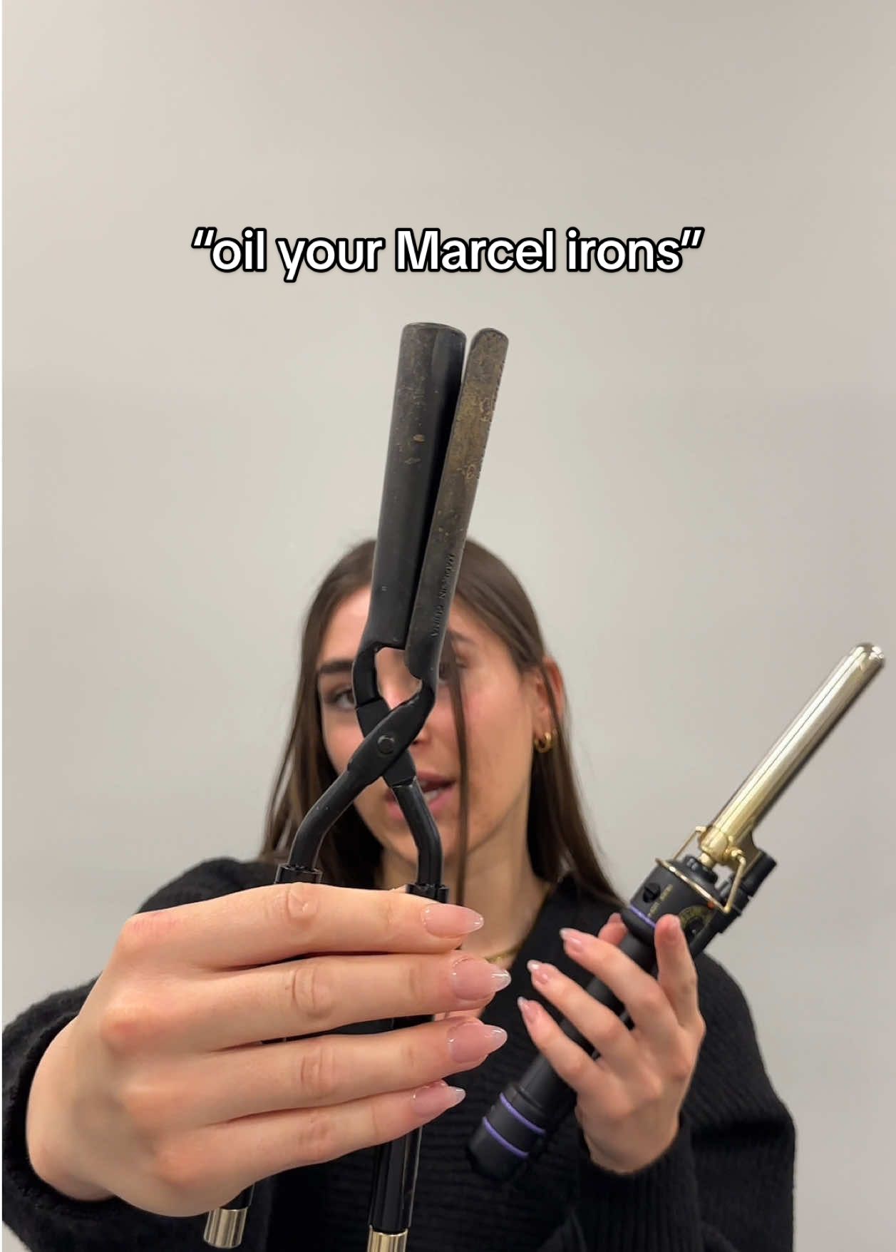 Marcel stove iron OR modern Marcel iron // YouTube - Lucy_Seitz ##asmr##marcel##curlingiron##cosmetology##beautyschool##hairasmr##hairstylist##asmrvideos##marcel##curlingiron ##hairtok