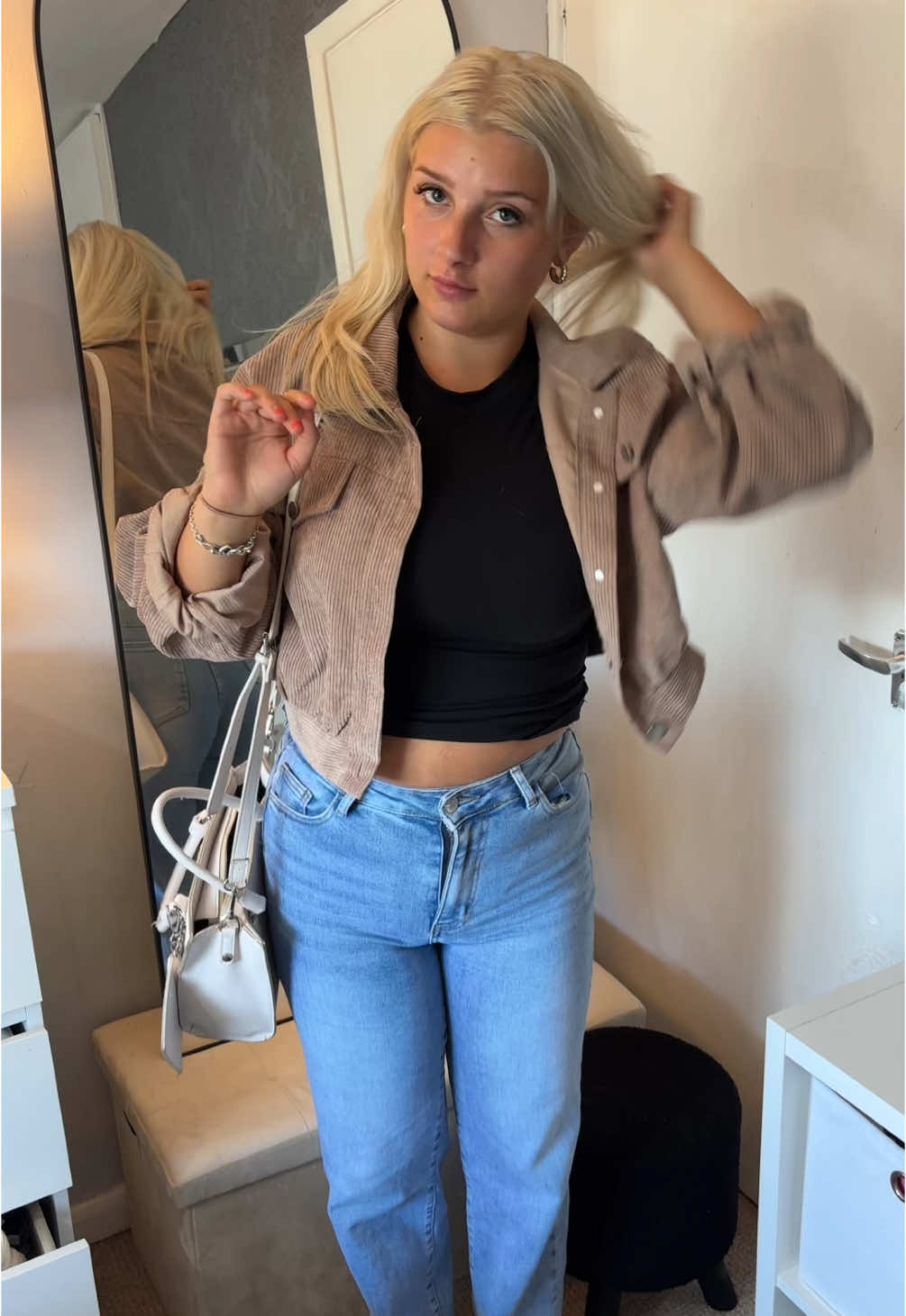 I wish I bought her this sooner😍 #womensjacket #ribbed #womensclothing #jacketstyle 