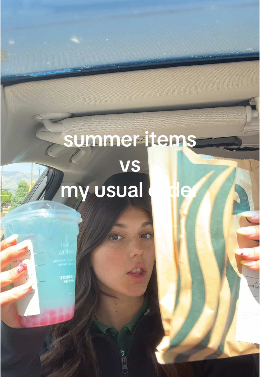 starbucks summer items vs my usual order ☀️🍓