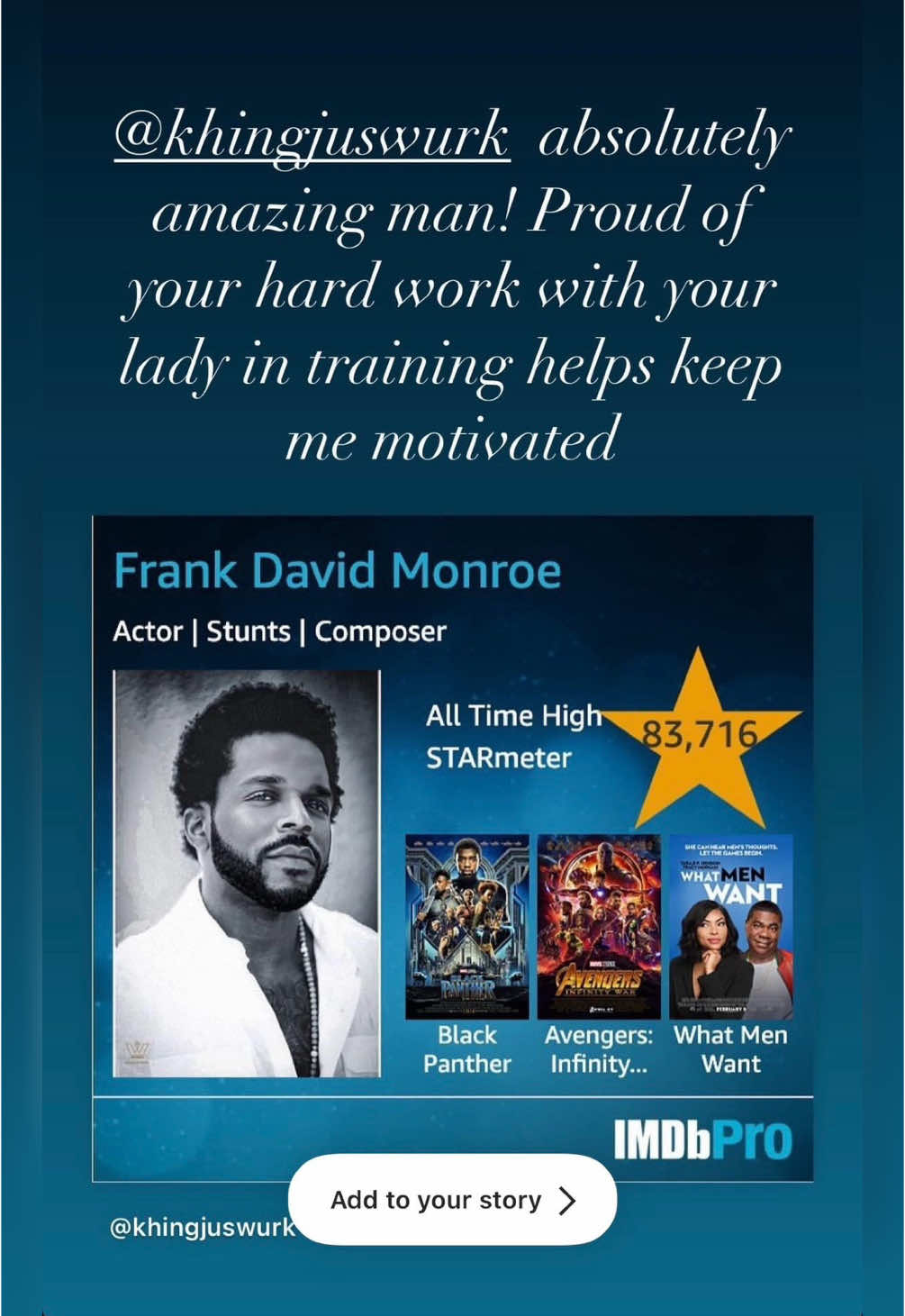 🎬✨ Talent Rep Wanted! 🦾 I bring dedication, loyalty, and self-respect to the table. I’m not just a talent; I’m an investment! 💼💖 Let’s collaborate and shine together! 🌟 Check out my work at IAmWurk.com—My Wurk speaks for itself. ✨ Ready to take the next step? Let’s make magic happen! 🎉 #Talent #Creative #IAmWurk #fyp #xyzbca #Representation @KhingJusWurk 