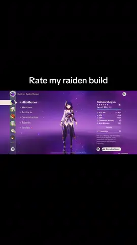 Rate my raiden shogun build #GenshinImpact #genshin #hoyoverse #hoyo #hoyocreators #raiden #raidenshogun 