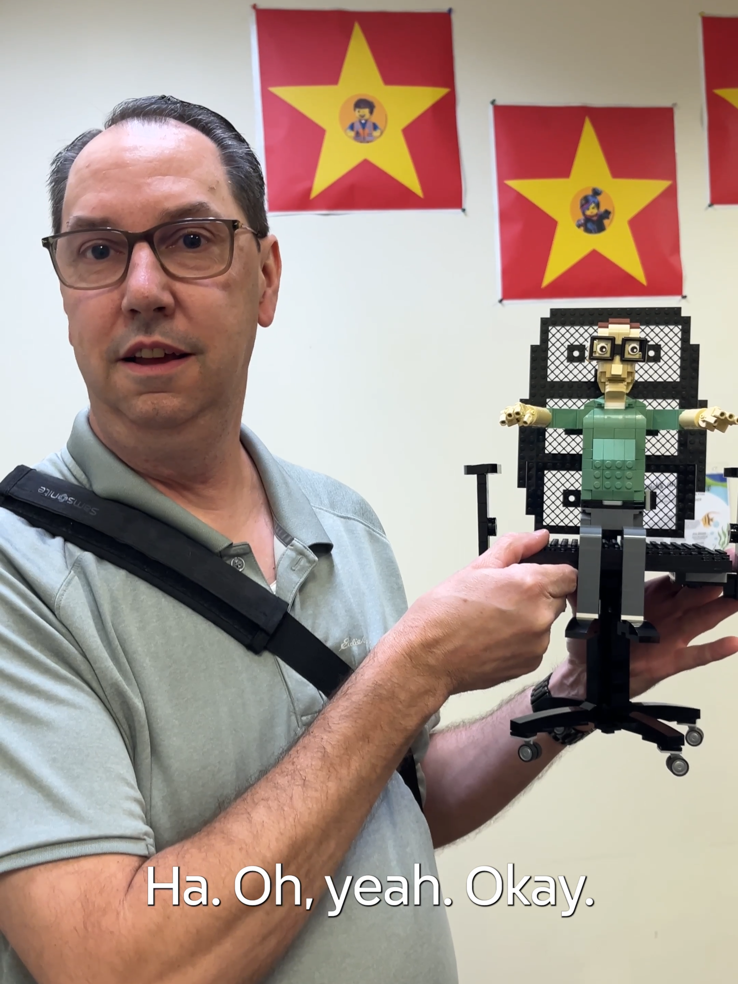A very 'Jerry' reaction. Whelmed. Understated. Even-keeled. That's why we love Jerry. Thanks for following along!  #lego #legolanddiscoverycenter #office #prank #jerry #masterbuilder #moc #jerry #legotiktok #fyp #silly #series