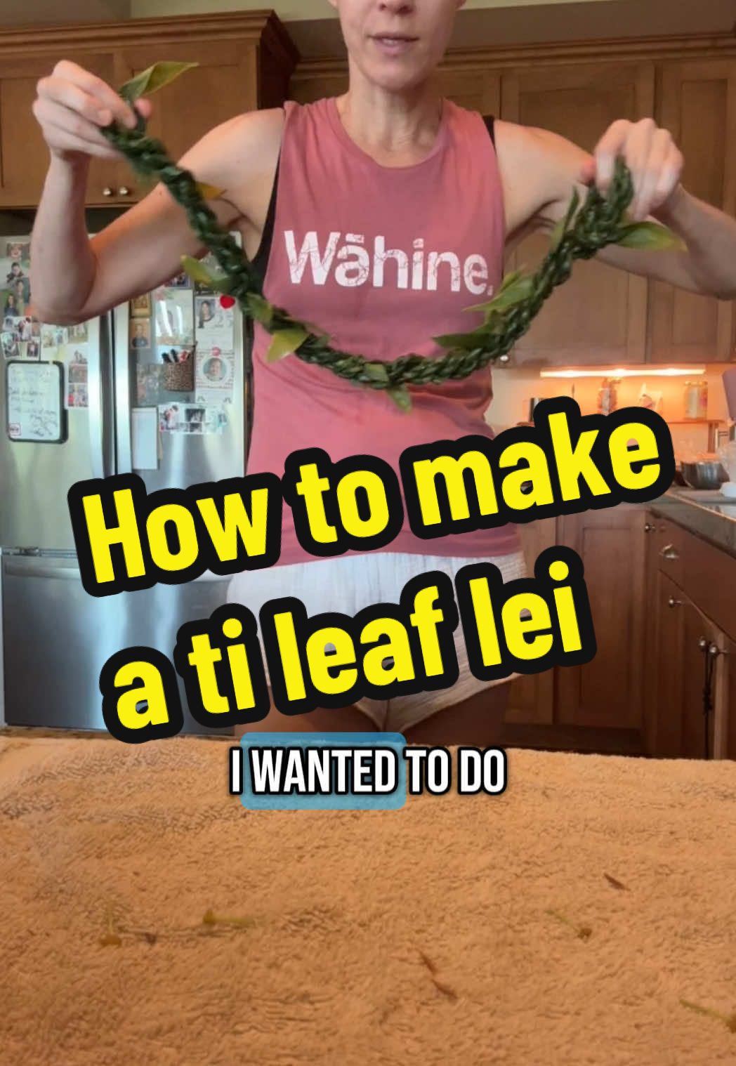 How to make ti leaf lei 🍃  #lei #leimaking #tileaf #tileaflei 