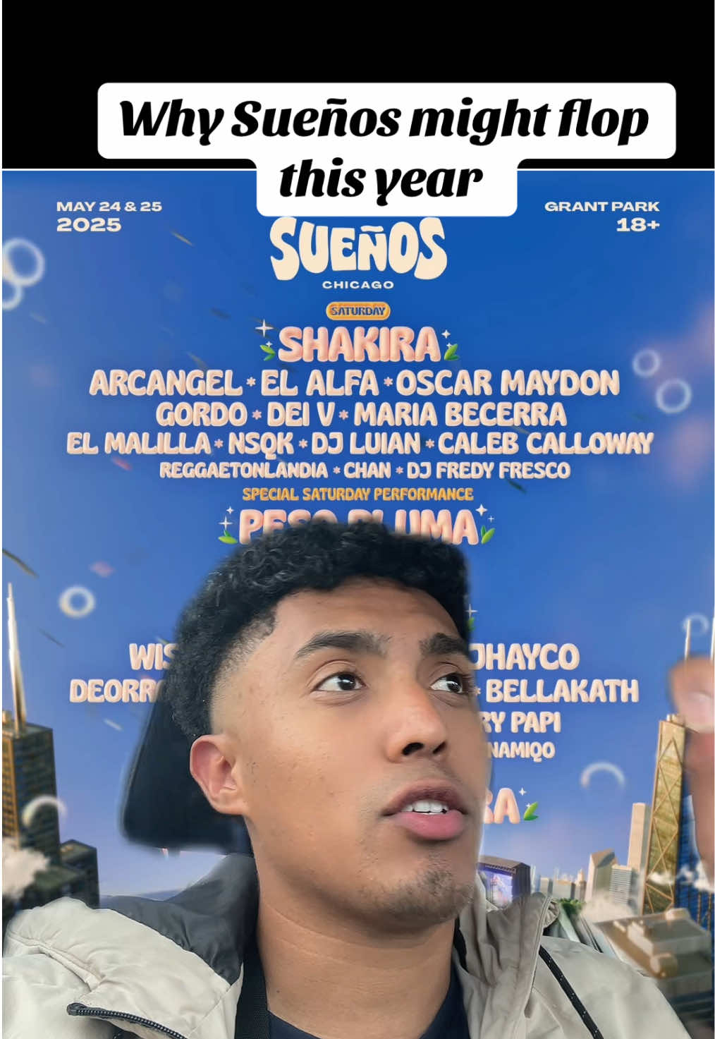 This weekend festival in Chicago is a no no this year #chicago #sueñosfestival #pesopluma #donomar #sueñoschicago #chicagomusic #chitown #latinostiktok #greenscreen 