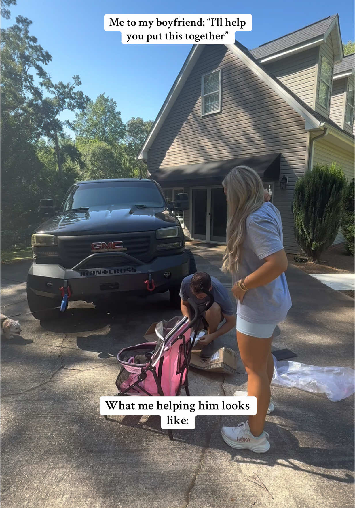 By help I mean sit and watch 🤌🏼 you go baby 🫡 #fyp #couple #couplestiktok #couplesoftiktok #couplecomedy #funny #relatable #imjustagirl #girly #viral #boyfriend 