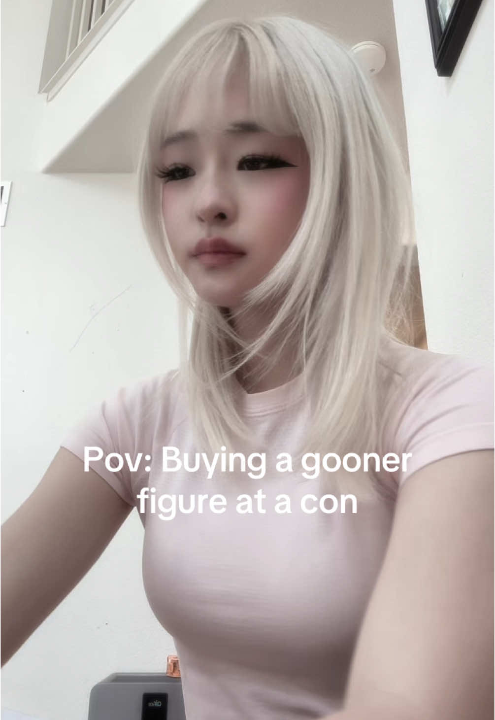 had to cover her up so i don’t get banned 😭 #cosplay #animeconvention #relatable #figurine #animefigure #fyp 