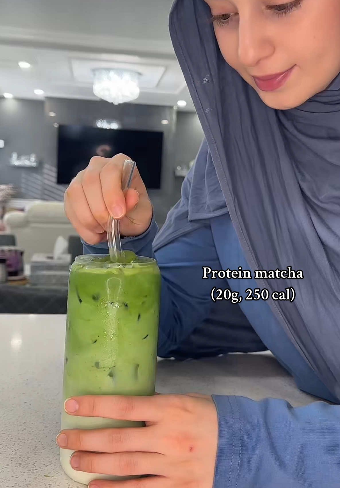 Literally drinking this almost everyday and fitting it into my calorie deficit and protein goals 🥹  #matcha #protein #matchalatte 
