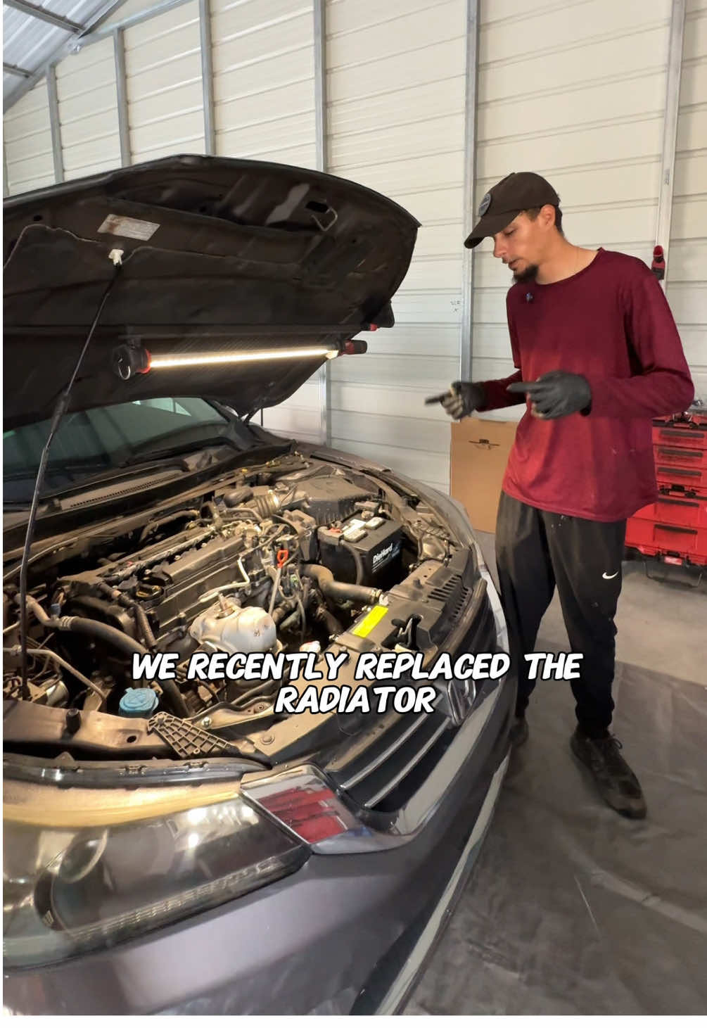 Replacing the Valve cover Gasket, Serpentine Belt, Sparkplugs and Brakes on a 2013 Honda Accord.  . . . . . #fyp #foryou #mechanic #carmechanic #automotive #honda #hondaaccord #howto #asmr #sidehustle #business #supportsmallbusiness #cartok #mechanicsoftiktok #carmechanic #hondagang #tiktokautocampaign 