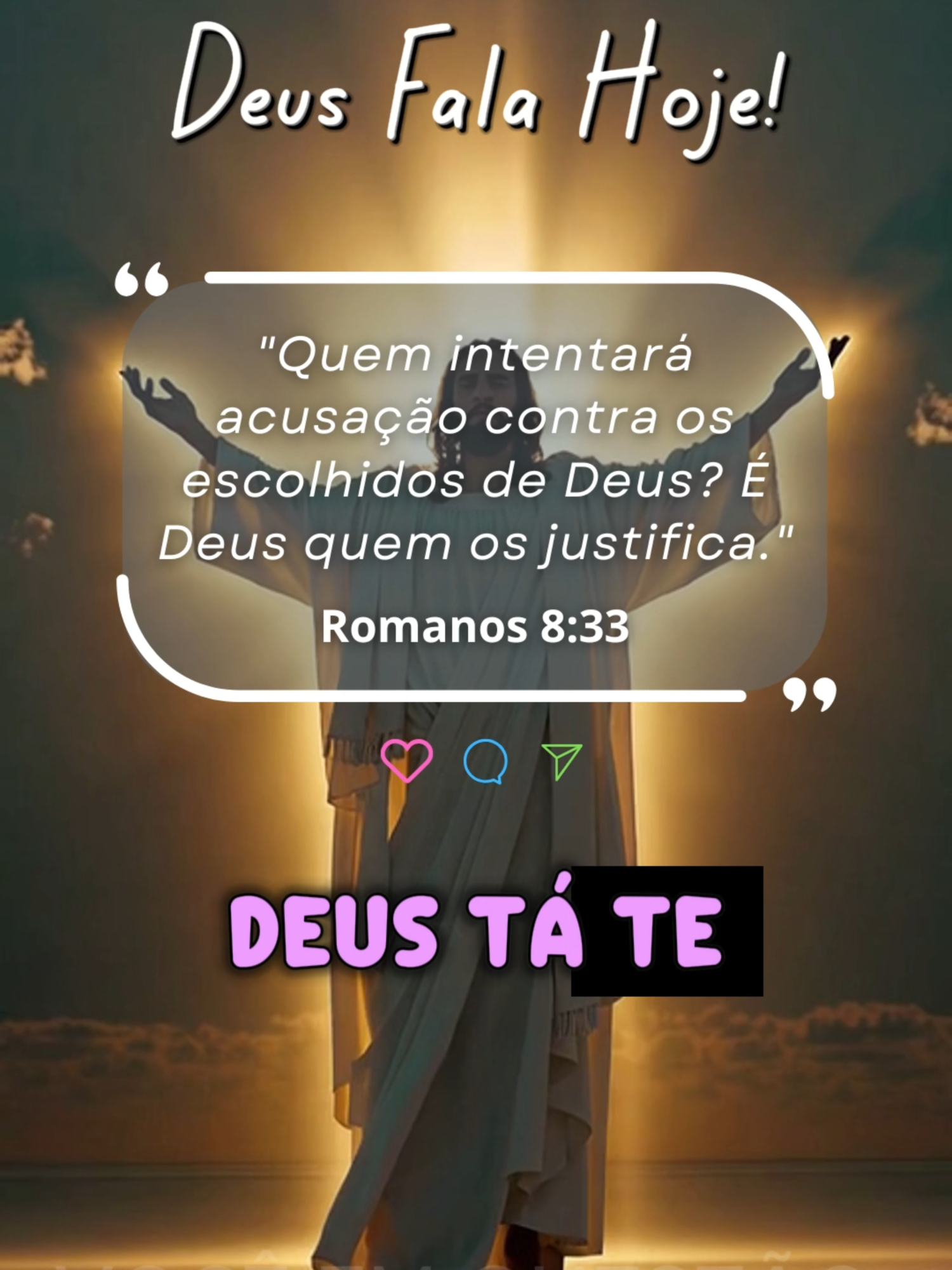 DEVOCIONAL 22 DE MAIO: Quem Te Justifica é Deus Você não precisa provar nada pra ninguém. Deus conhece teu coração, tua luta, e Ele mesmo vai te justificar no tempo certo. Essa palavra é um bálsamo pra tua alma. #JustiçaDeDeus #VocêEmQuestão #DeusMeJustifica #Romanos8 #DevocionalDoDia #MinutoDeFé #IdentidadeEmCristo #bispobrunoleonardo #devocional #devocionaldiario