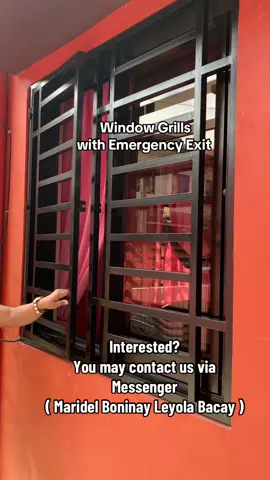 Window grills with emergency exit #windowgrills #bacayleyolaweldingshop #bacayleyolaweldingshopsanpablo 