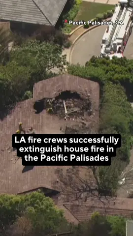 Los Angeles firefighters have successfully extinguished a house fire that sparked in Pacific Palisades on Wednesday. It took more than two dozen LA City firefighters more than 30 minutes to knock down the attic fire, which broke out inside a home that just avoided becoming one of 7,000 structures destroyed by the deadly and devastating Palisades Fire in January. The house, located in the 1100 block of North Las Pulgas Place, suffered extensive damage. LA City Fire has not identified a cause at this time.