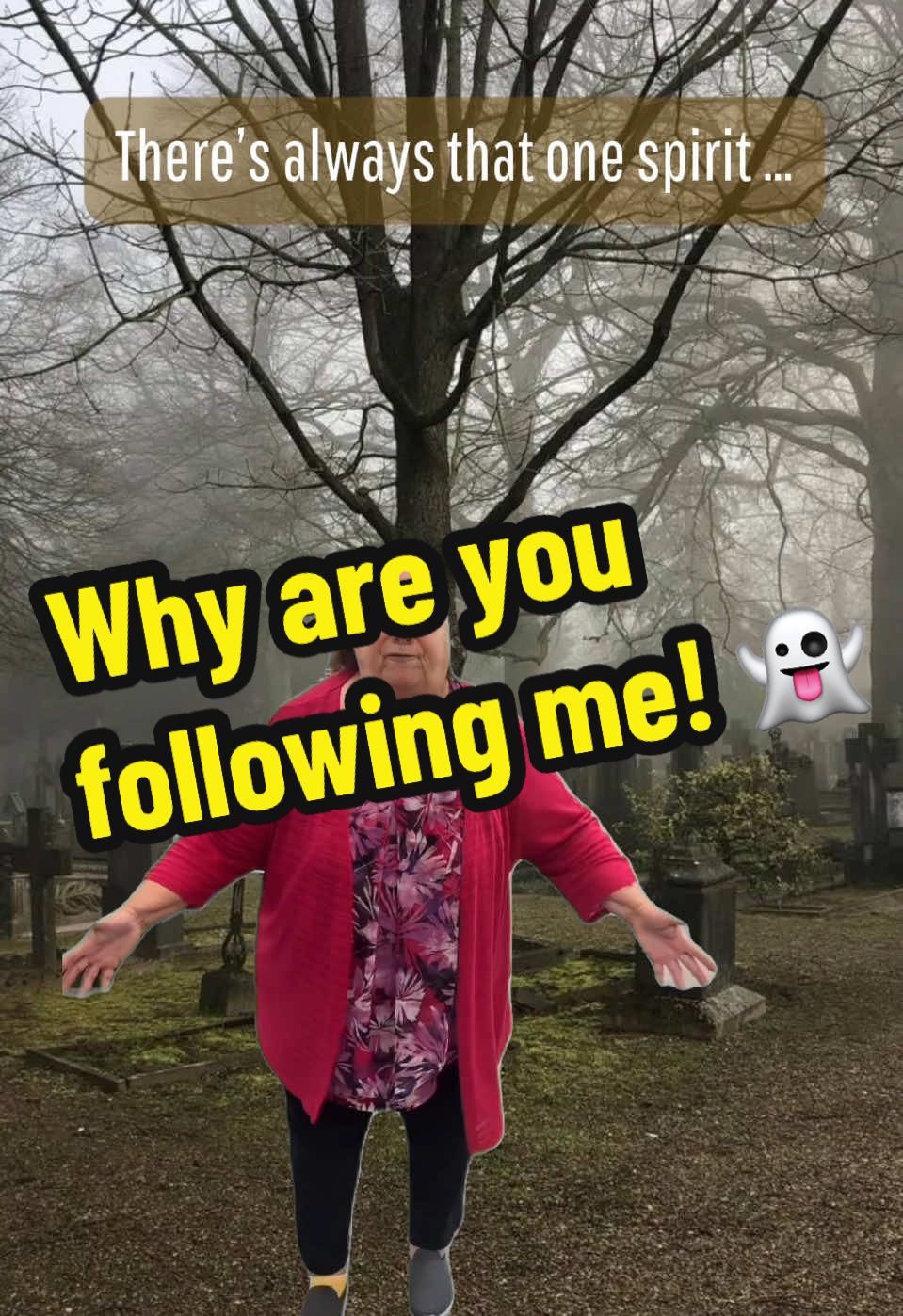 There’s always that one spirit that follows you and wants to go home with you! 😂 #paranormal #paranormaltiktok #postmortemparanormal #ghosts #spirits #funny #funnyvideos #humor #laugh #meme #Meme 