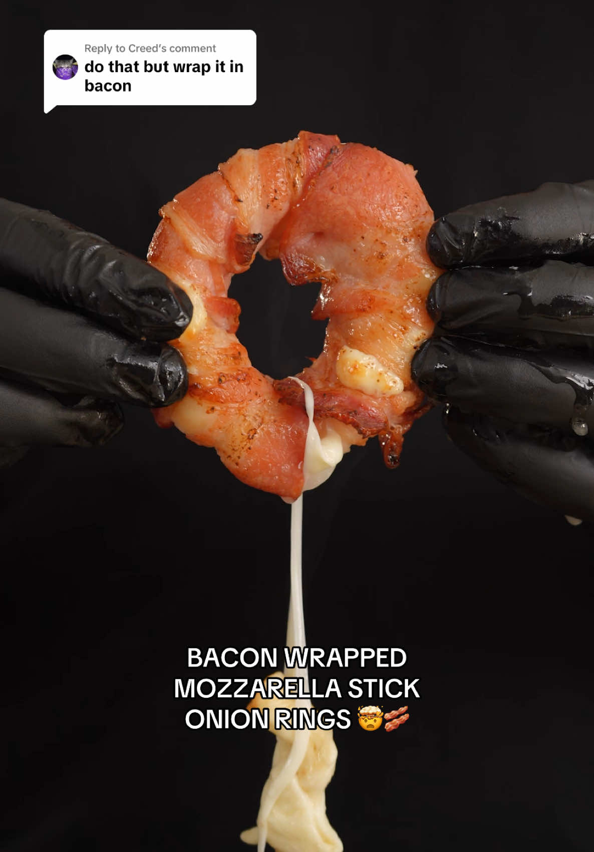 Replying to @Creed You asked for bacon and we delivered.... BACON WRAPPED MOZZARELLA STICK ONION RINGS 🤯🥓🤤 #kroger #mozzarellasticks #onionrings #foodcombo #foodies #cheesepull #snacktok #baconwrapped  @roicebethel 