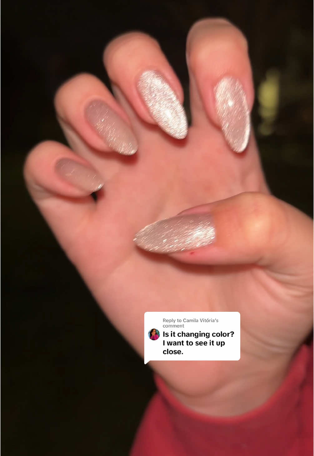 Replying to @Camila Vitória cat eye nails 🐈👁️