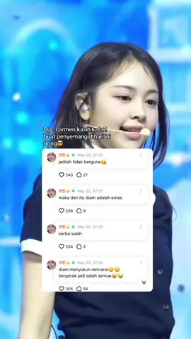 Makasih memen sekarang aku akan diam dan jadi orang yg tidak berguna😭🤏🏻(jokes)#carmen #hearts2hearts 