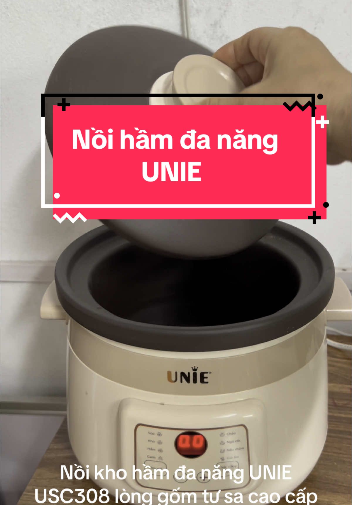 Nồi hầm đa năng UNIE USC308 lòng gốm tử da cao cấp #giadunggiare #xuhuongtiktok #xuhuong 
