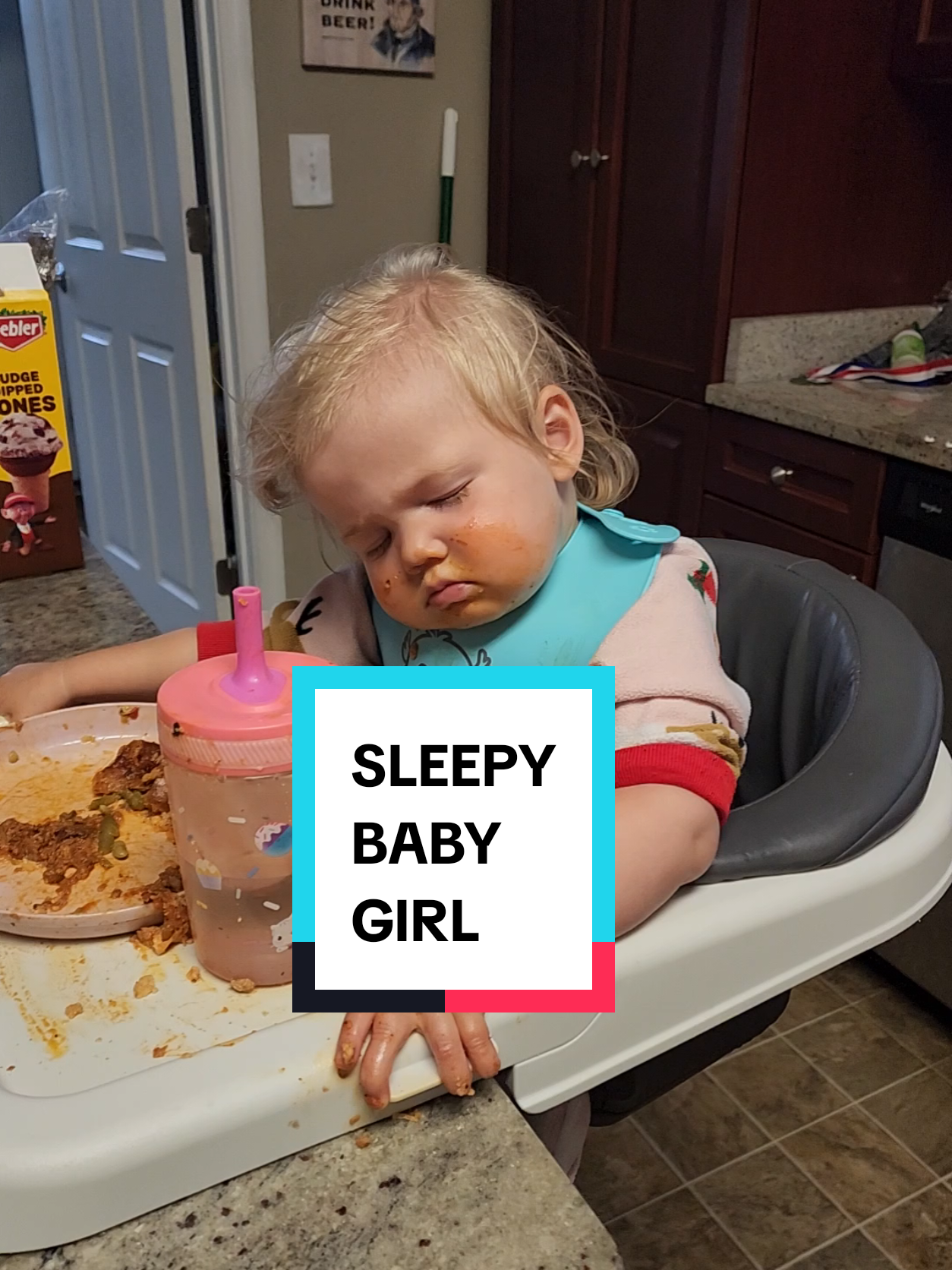 Another sweet tooth in the fam! 😊 She was so tired, but she'll wake up for some ice cream. 🤣 #beairdbunch #toddler #toddlertok #babygirl #babygirl #icecream #sleepy 