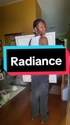 Say hello to Radiance ✨. I painted her myself and she is available for purchase.  Discover more at Kgreenart.com or for easier access link in bio 💛. #blackartprints #acrylicpainting #blackwallart #blackartistoftiktok 