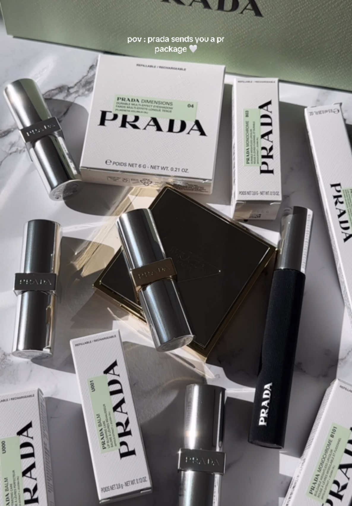 Still in disbelief 🥹 the dreamiest package I think I have ever gotten!! tysm @pradabeauty 🤍🙏🏼 *gifted #pradabeauty #prunboxing #luxurymakeup #pradamakeup #makeupunboxing 
