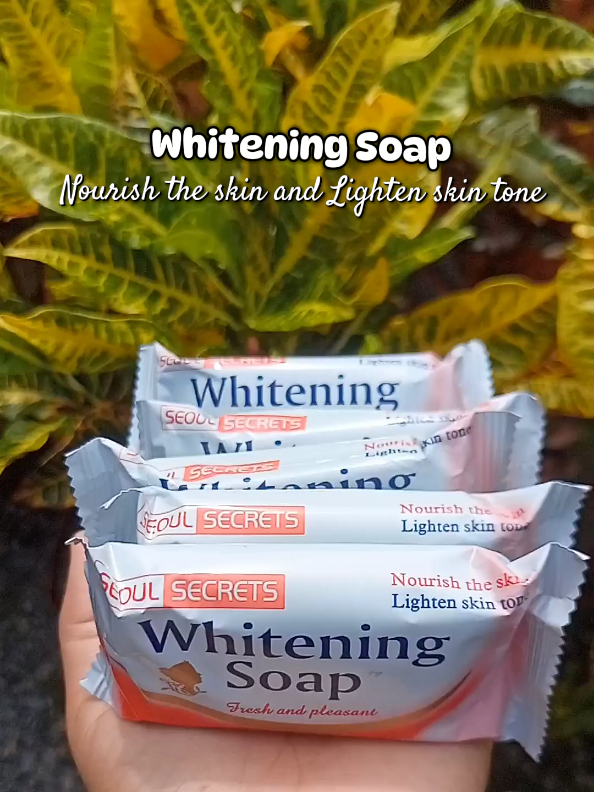 Whitening Soap by seoul secrets. It nourish your skin and lighten skin tone.  #seoulsecrets #whiteningsoap #soap #glowingskin #skincaresoap #trending #viral #fyp #foryou #creatorsearchinsights 