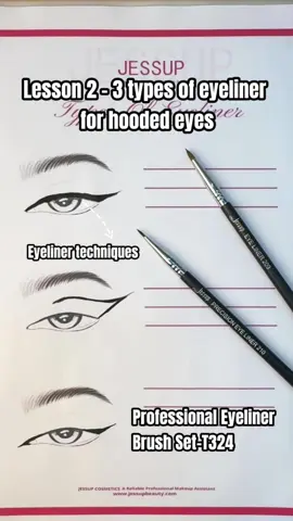 Pro MUA here to teach you 3  styles in 30 seconds:👁️✨ Which style are you trying first? 👇#jessupbrushes #Eyeliner #makeuptoolsets ##makeupbrushes 