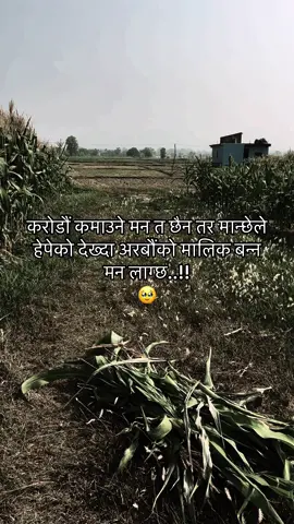 करोडौं कमाउने मन त छैन तर मान्छेले हेपेको देख्दा अरबौंको मालिक बन्न मन लाग्छ..!! #typ #foryoupage 