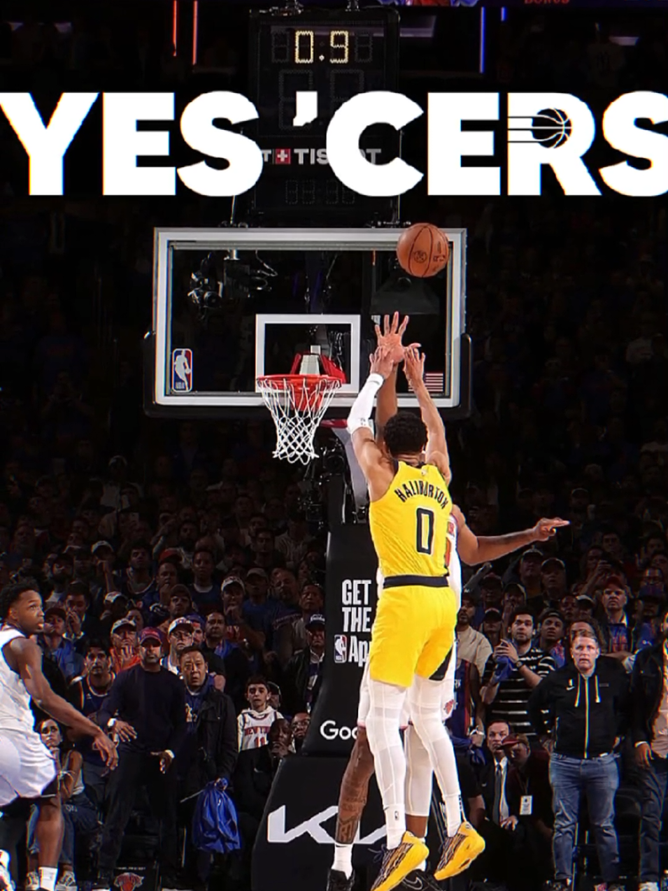 BUZZER BEATER FROM HALIBURTONNNN!! #NBA #nbaedits #playoff #pacers #nyknicks #haliburton 