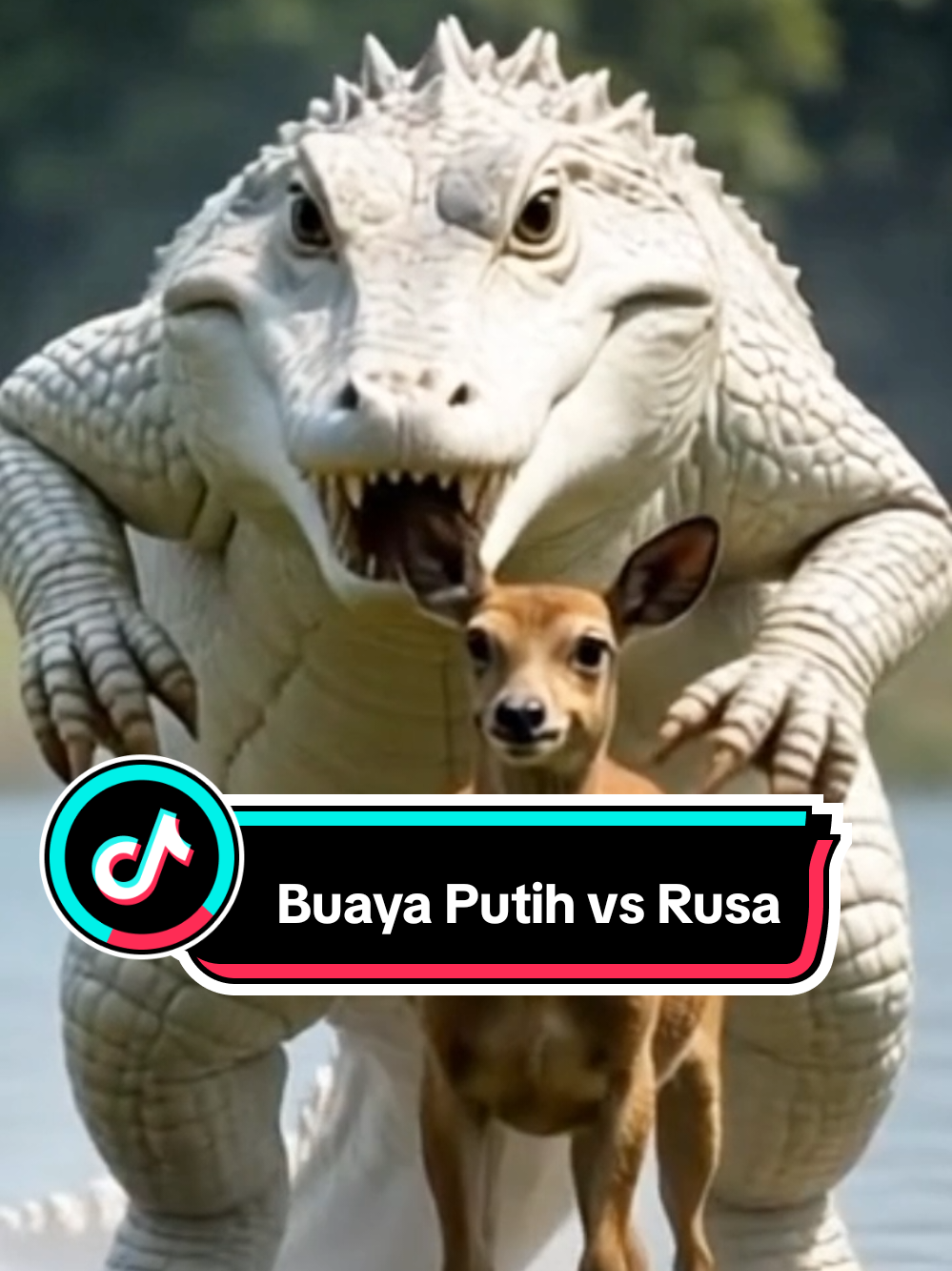Buaya Putih Memangsa Rusa #ai #fypviralシ #animals #fyp #fyppppppppppppppppppppppp #crocodile #buaya #buayaputih #rusa 