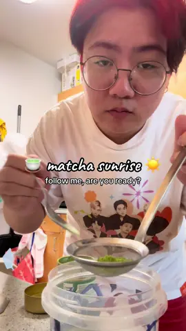 who wants a matcha? it’s me, DUH 🙄  #matcha #p1harmony #duh #matchasunrise #orangejuice #Its_me_DUH 