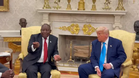 Minister of Agriculture John Steenhuisen engaged with President Trump. #SAinUSA #BetterAfricaBetterWorld #GovZAupdates 