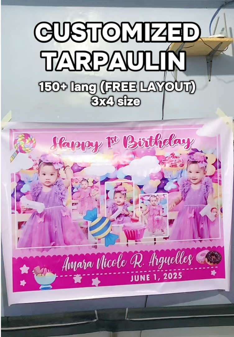Customized tarpaulin for christening and birthday #tarpaulin #tarpaulinprinting #customizedtarpaulin #tarpaulinforbirthday 