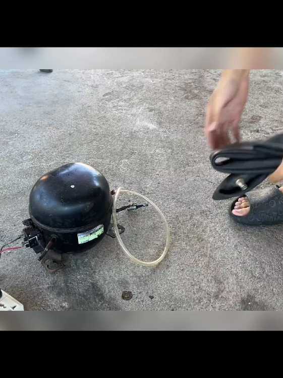 I turn fridge compressor into tire pump - Electronic ideas.