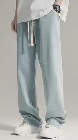 Blue Denim Pants Men Straight Cut Wideleg Loose Jeans Plus size High Waist Baggy Korean Style Sky blue Denim Jeans Pants. #denimjeans #skybluejeans #bluejeans #baggyjeans #koreanjeans 