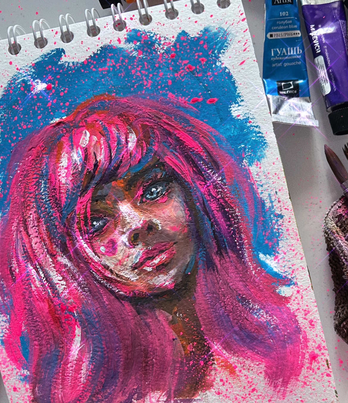 ТГ @artohol  #artprocess #art #creation #процессрисования #рисунокгуашью #портретоуашью 