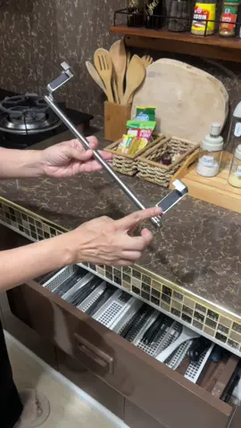 Stainless Steel Single Towel Rack Kitchen Non-Perforated Towel Hanging Rod Cabinet Door Back rag #fyp #towerrack #hangingrod #fyp 