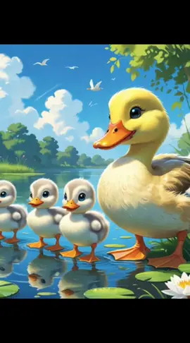 Mummy duck dancing on the lack with her ducklings  #dancer #funnymoments #cute #cartoon #animation #kidsmoment #funny #ducks 